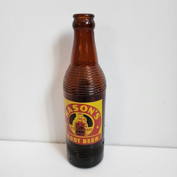 Mason's Root Beer Bottle Brown Glass Soda Pop 10 fl oz Vintage - Picture 3 of 9